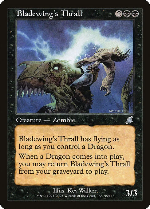 Bladewing's Thrall, carta Magic di tipo Creature — Zombie illustrata da Kev Walker