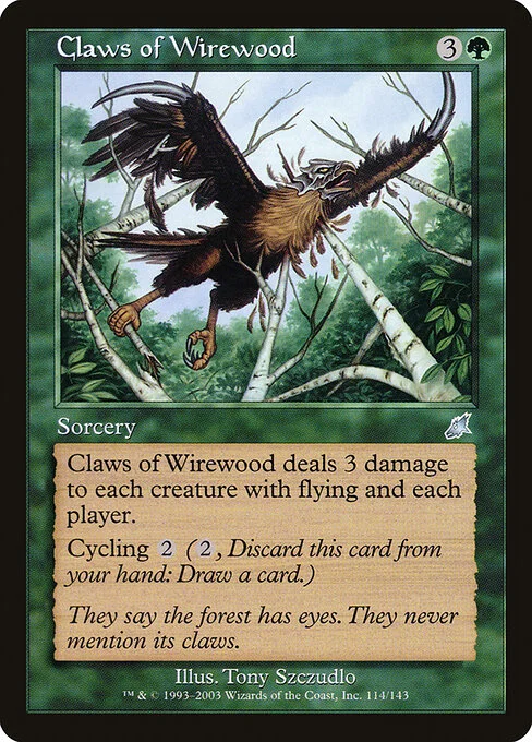 Claws of Wirewood, carta Magic di tipo Sorcery illustrata da Tony Szczudlo