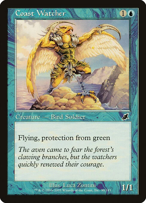 Coast Watcher, carta Magic di tipo Creature — Bird Soldier illustrata da Luca Zontini