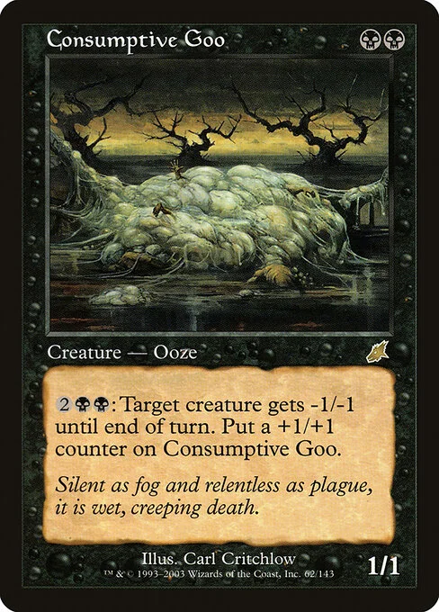 Consumptive Goo, carta Magic di tipo Creature — Ooze illustrata da Carl Critchlow