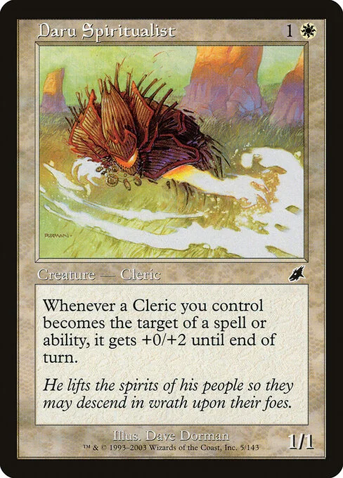 Daru Spiritualist, carta Magic di tipo Creature — Human Cleric illustrata da Dave Dorman