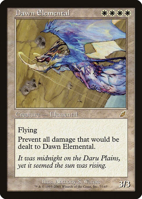 Dawn Elemental, carta Magic di tipo Creature — Elemental illustrata da Anthony S. Waters