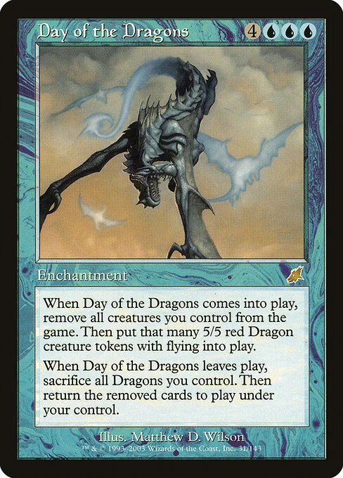 Day of the Dragons, carta Magic di tipo Enchantment illustrata da Matthew D. Wilson
