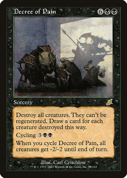Decree of Pain, carta Magic di tipo Sorcery illustrata da Carl Critchlow
