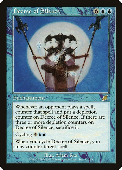 Decree of Silence, carta Magic di tipo Enchantment illustrata da Adam Rex