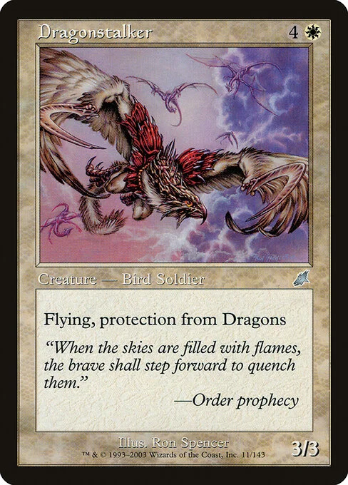 Dragonstalker, carta Magic di tipo Creature — Bird Soldier illustrata da Ron Spencer