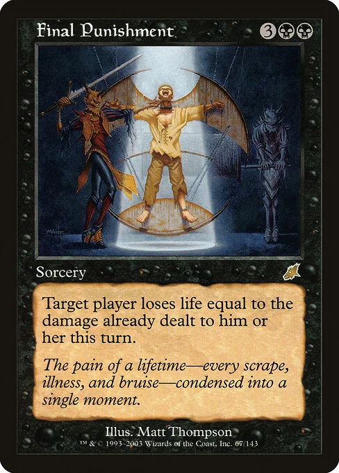 Final Punishment, carta Magic di tipo Sorcery illustrata da Matt Thompson
