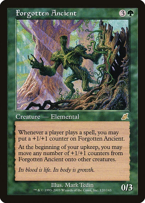 Forgotten Ancient, carta Magic di tipo Creature — Elemental illustrata da Mark Tedin
