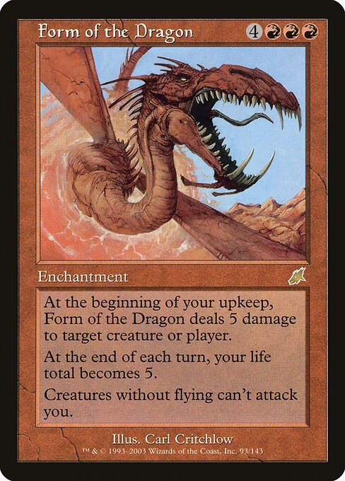 Form of the Dragon, carta Magic di tipo Enchantment illustrata da Carl Critchlow