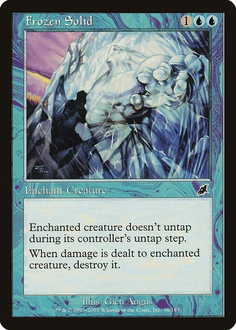 Frozen Solid, carta Magic di tipo Enchantment — Aura illustrata da Glen Angus