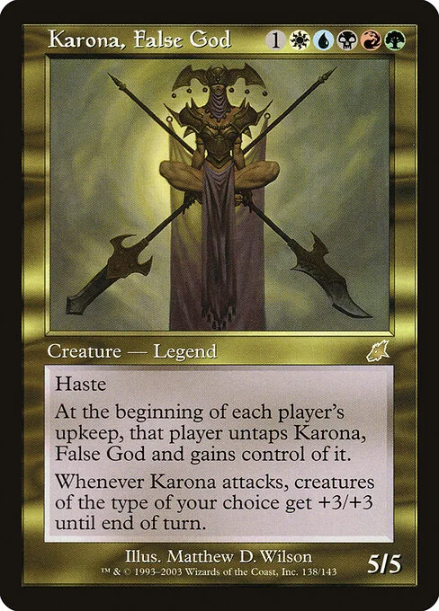 Karona, False God, carta Magic di tipo Legendary Creature — Avatar illustrata da Matthew D. Wilson