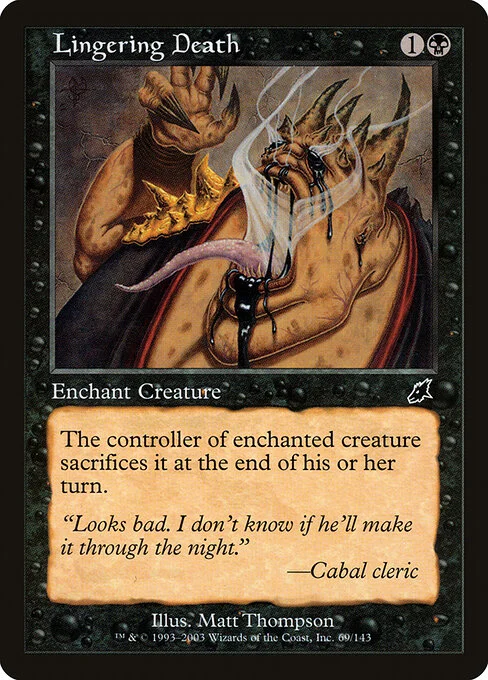 Lingering Death, carta Magic di tipo Enchantment — Aura illustrata da Matt Thompson