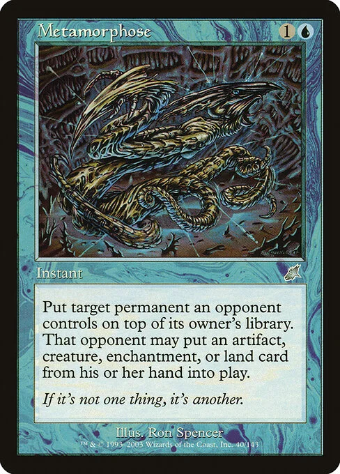 Metamorphose, carta Magic di tipo Instant illustrata da Ron Spencer