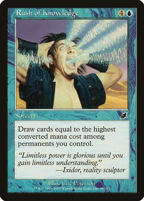 Rush of Knowledge, carta Magic di tipo Sorcery illustrata da Eric Peterson