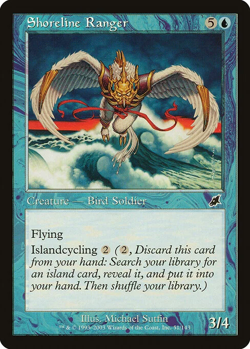 Shoreline Ranger, carta Magic di tipo Creature — Bird Soldier Ranger illustrata da Michael Sutfin