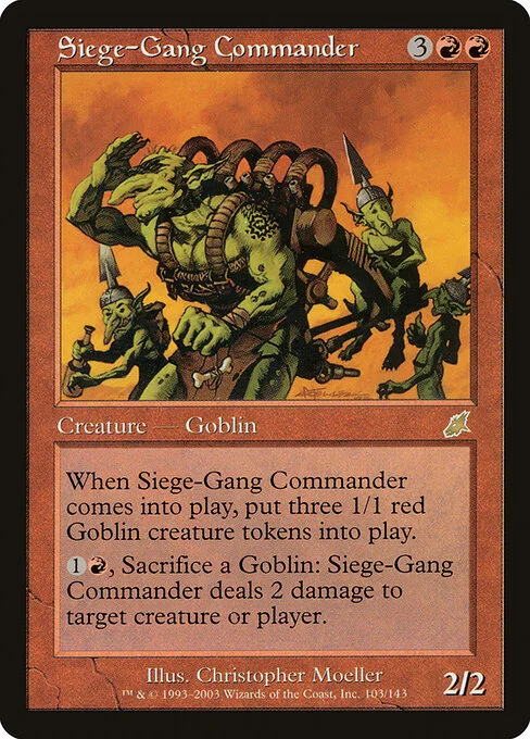 Siege-Gang Commander, carta Magic di tipo Creature — Goblin illustrata da Christopher Moeller