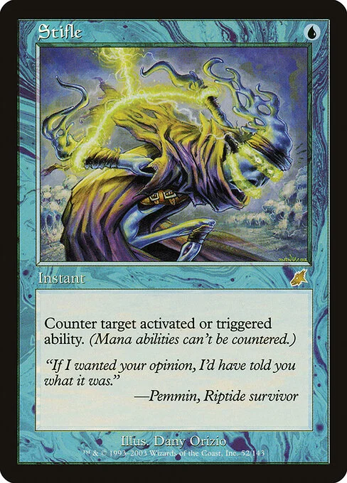 Stifle, carta Magic di tipo Instant illustrata da Dany Orizio