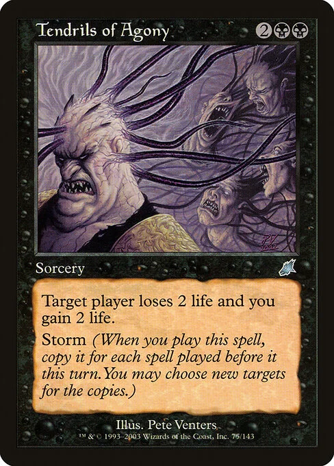 Tendrils of Agony, carta Magic di tipo Sorcery illustrata da Pete Venters