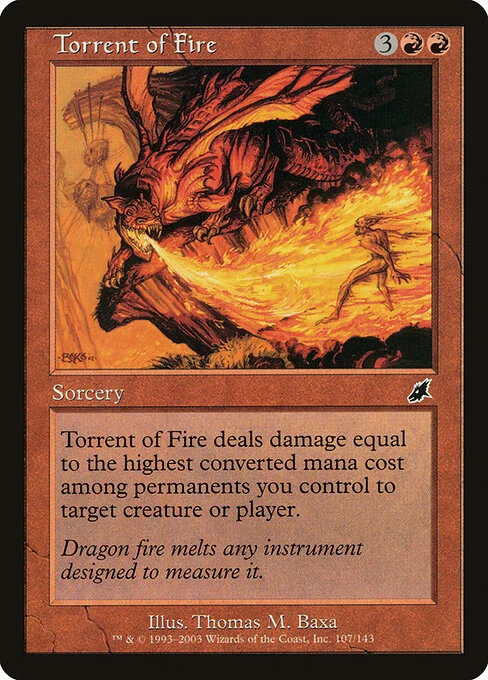 Torrent of Fire, carta Magic di tipo Sorcery illustrata da Thomas M. Baxa