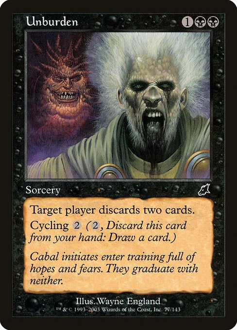 Unburden, carta Magic di tipo Sorcery illustrata da Wayne England