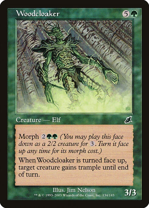 Woodcloaker, carta Magic di tipo Creature — Elf illustrata da Jim Nelson