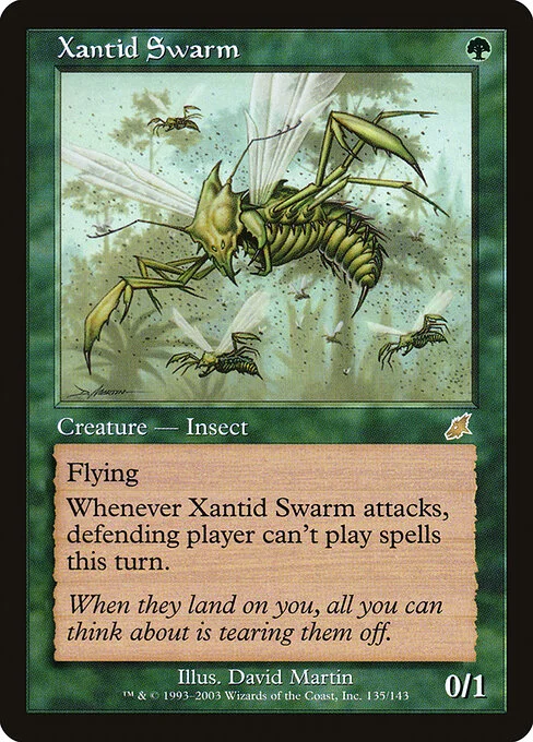 Xantid Swarm, carta Magic di tipo Creature — Insect illustrata da David Martin