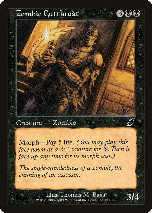 Zombie Cutthroat, carta Magic di tipo Creature — Zombie illustrata da Thomas M. Baxa