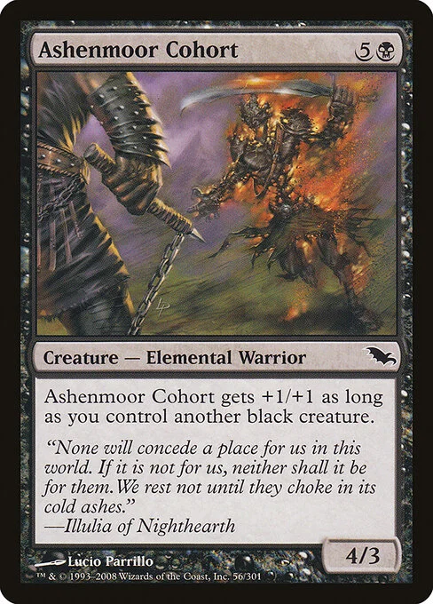 Ashenmoor Cohort, carta Magic di tipo Creature — Elemental Warrior illustrata da Lucio Parrillo