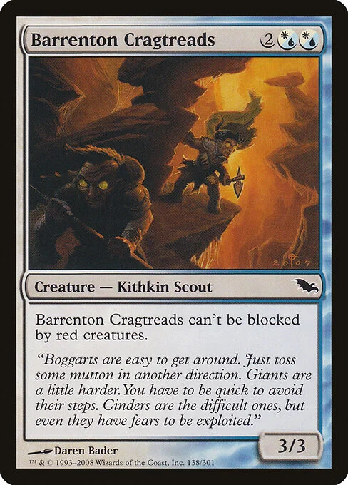 Barrenton Cragtreads, carta Magic di tipo Creature — Kithkin Scout illustrata da Daren Bader