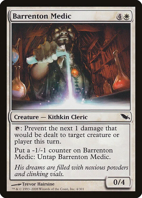 Barrenton Medic, carta Magic di tipo Creature — Kithkin Cleric illustrata da Trevor Hairsine