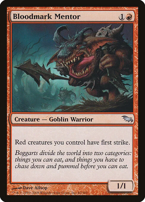 Bloodmark Mentor, carta Magic di tipo Creature — Goblin Warrior illustrata da Dave Allsop