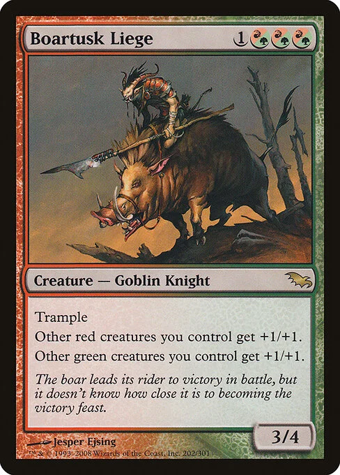 Boartusk Liege, carta Magic di tipo Creature — Goblin Knight illustrata da Jesper Ejsing