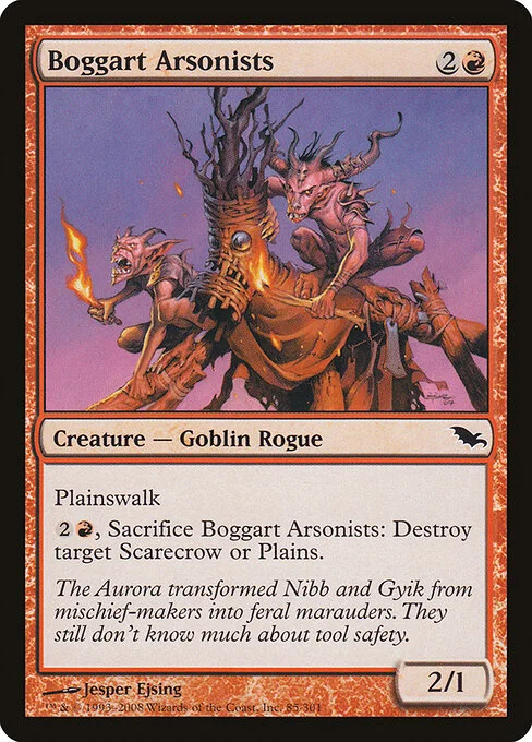 Boggart Arsonists, carta Magic di tipo Creature — Goblin Rogue illustrata da Jesper Ejsing