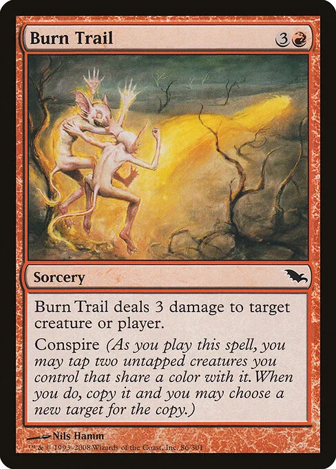Burn Trail, carta Magic di tipo Sorcery illustrata da Nils Hamm