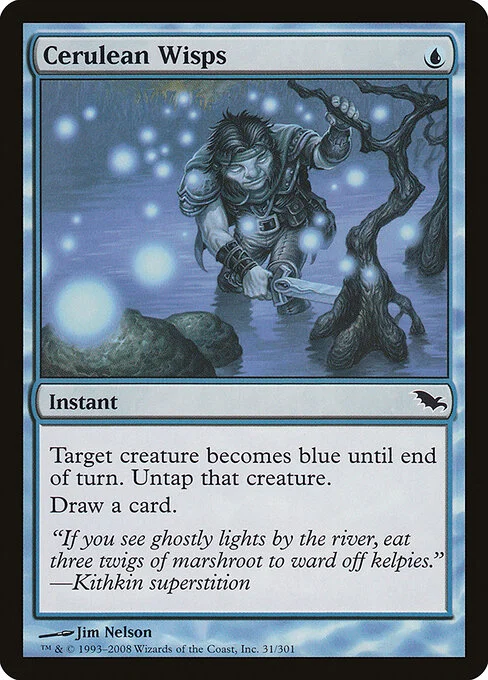 Cerulean Wisps, carta Magic di tipo Instant illustrata da Jim Nelson