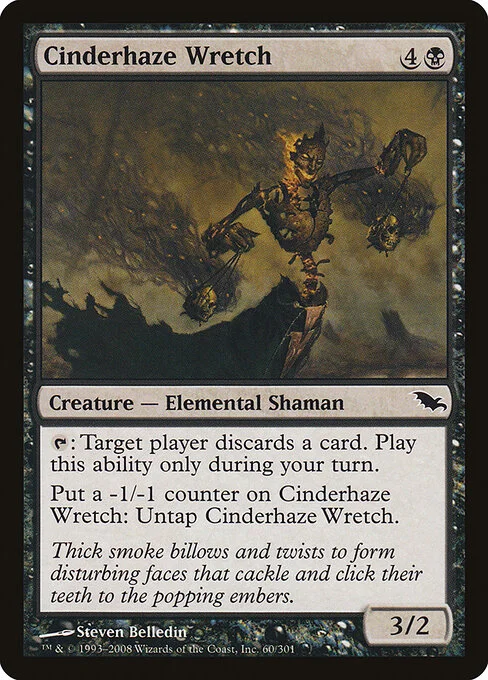 Cinderhaze Wretch, carta Magic di tipo Creature — Elemental Shaman illustrata da Steven Belledin