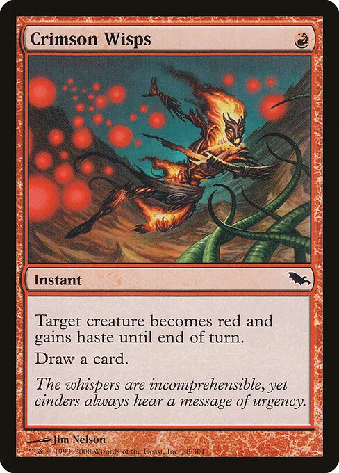 Crimson Wisps, carta Magic di tipo Instant illustrata da Jim Nelson