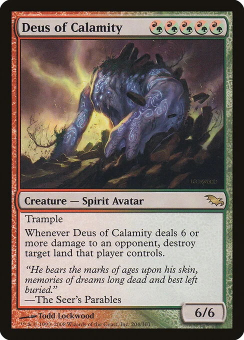 Deus of Calamity, carta Magic di tipo Creature — Spirit Avatar illustrata da Todd Lockwood