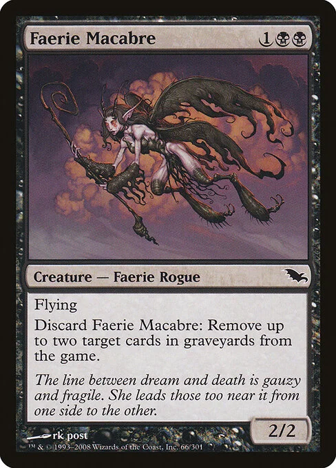 Faerie Macabre, carta Magic di tipo Creature — Faerie Rogue illustrata da rk post