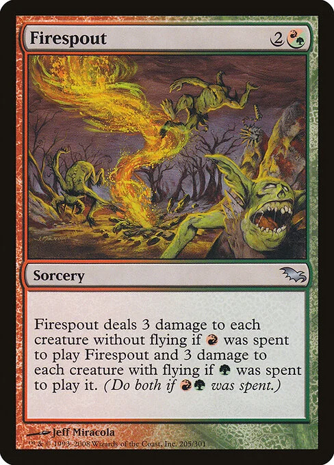 Firespout, carta Magic di tipo Sorcery illustrata da Jeff Miracola