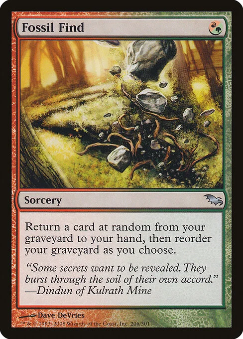 Fossil Find, carta Magic di tipo Sorcery illustrata da Dave DeVries