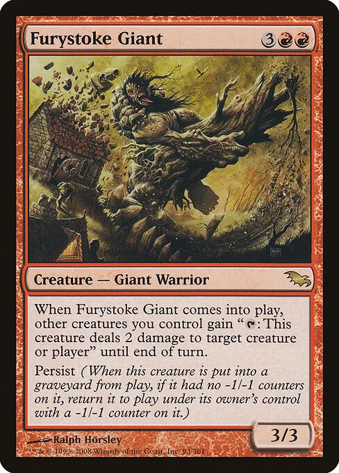 Furystoke Giant, carta Magic di tipo Creature — Giant Warrior illustrata da Ralph Horsley