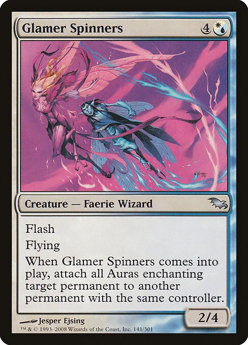 Glamer Spinners, carta Magic di tipo Creature — Faerie Wizard illustrata da Jesper Ejsing