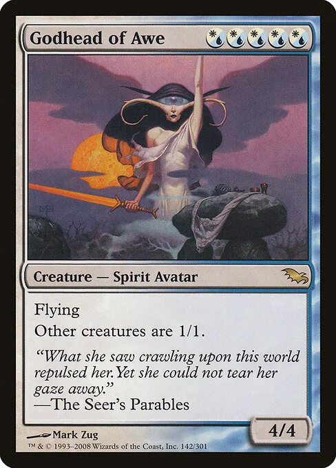 Godhead of Awe, carta Magic di tipo Creature — Spirit Avatar illustrata da Mark Zug