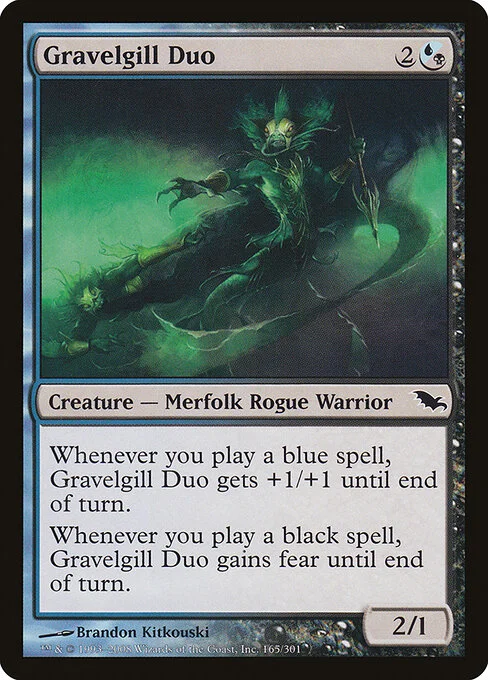 Gravelgill Duo, carta Magic di tipo Creature — Merfolk Rogue Warrior illustrata da Brandon Kitkouski