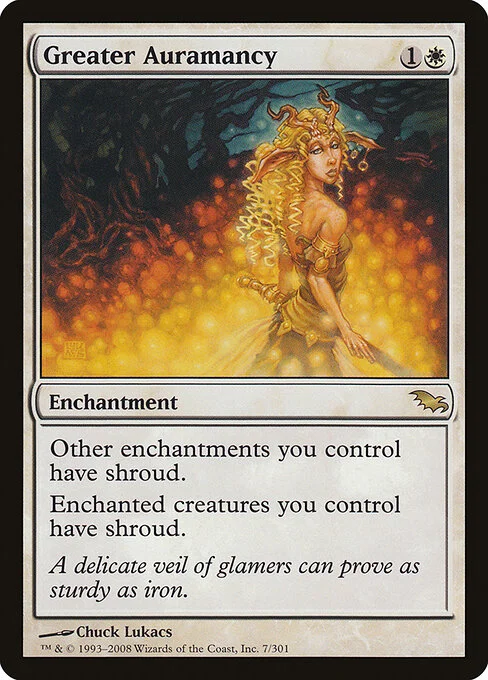 Greater Auramancy, carta Magic di tipo Enchantment illustrata da Chuck Lukacs