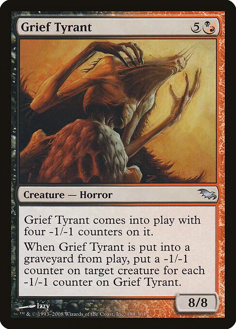 Grief Tyrant, carta Magic di tipo Creature — Horror illustrata da Izzy