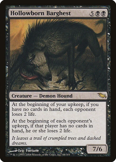 Hollowborn Barghest, carta Magic di tipo Creature — Demon Dog illustrata da Eric Fortune