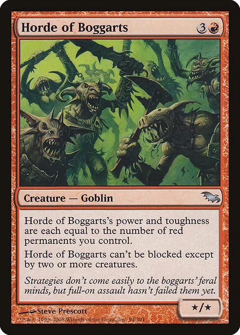 Horde of Boggarts, carta Magic di tipo Creature — Goblin illustrata da Steve Prescott