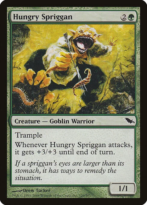 Hungry Spriggan, carta Magic di tipo Creature — Goblin Warrior illustrata da Drew Tucker